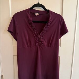 Chic Plum Ruffled Women's Blouse